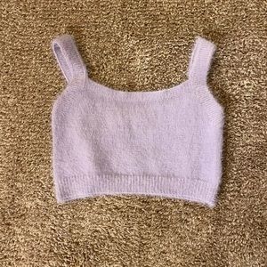 Pastel purple fuzzy crop top small